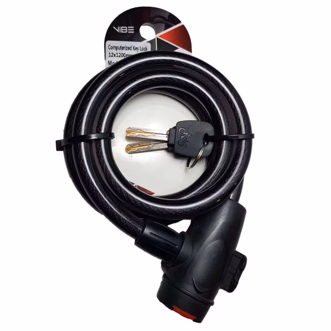 قفل دوچرخه وایب مدل کلیدی کابلی وایب 120 سانتی