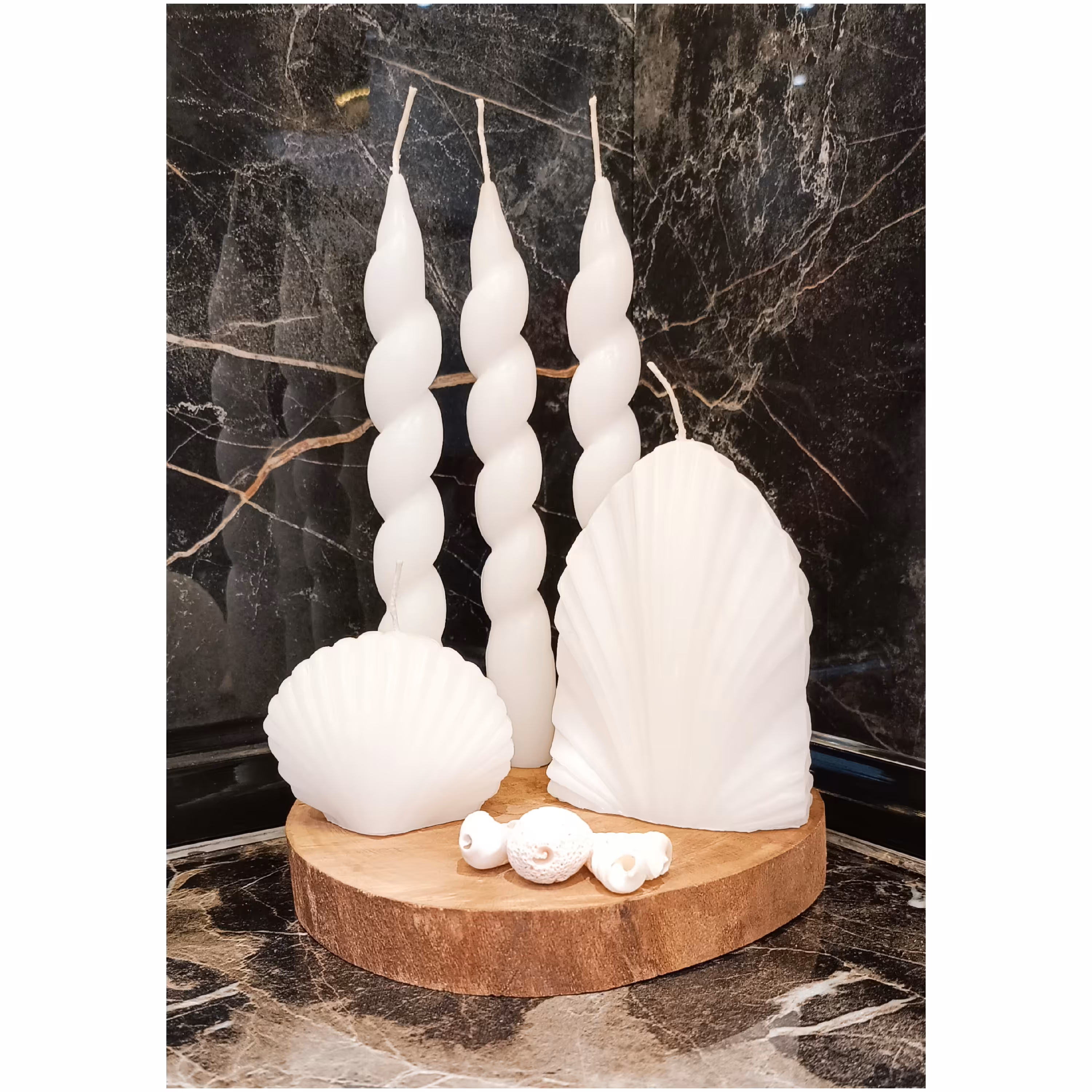 شمع ست سفید پنج تکه