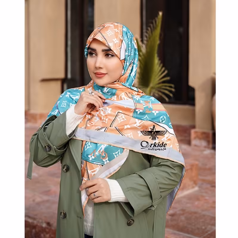 روسری نخ ابریشم گارزا  قواره 130 سانت GK122440