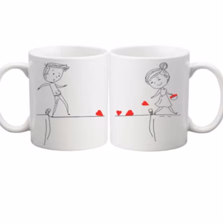 ماگ سرامیکی طرح عشق مجموعه 2 عددی کد1079