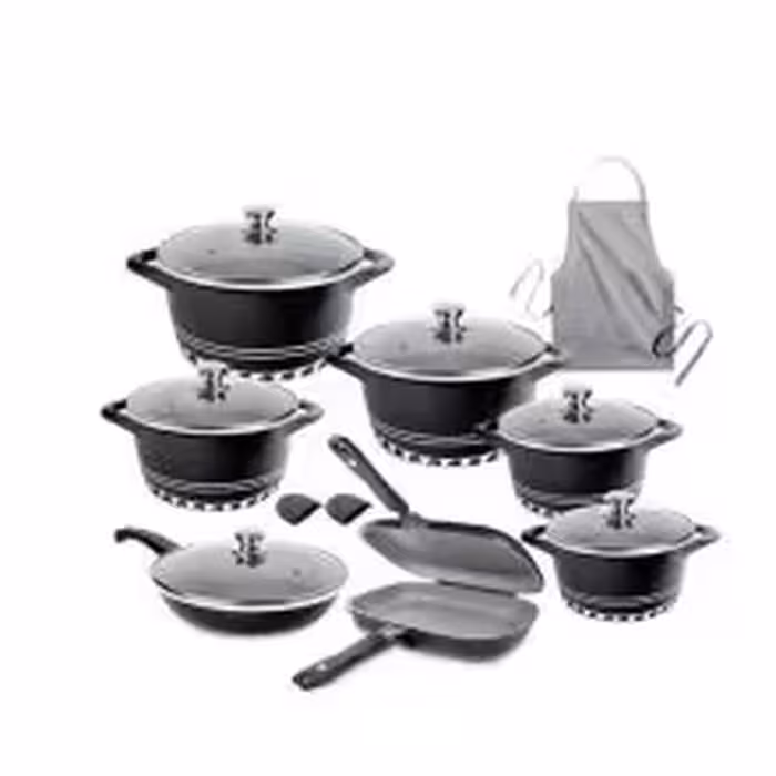 سرویس قابلمه گرانیتی 17 پارچه کف رینگیMGS