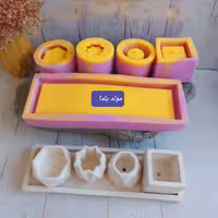 قالب سیلیکونی ست 5 تایی  سینی و گلدان مینیاتوری 