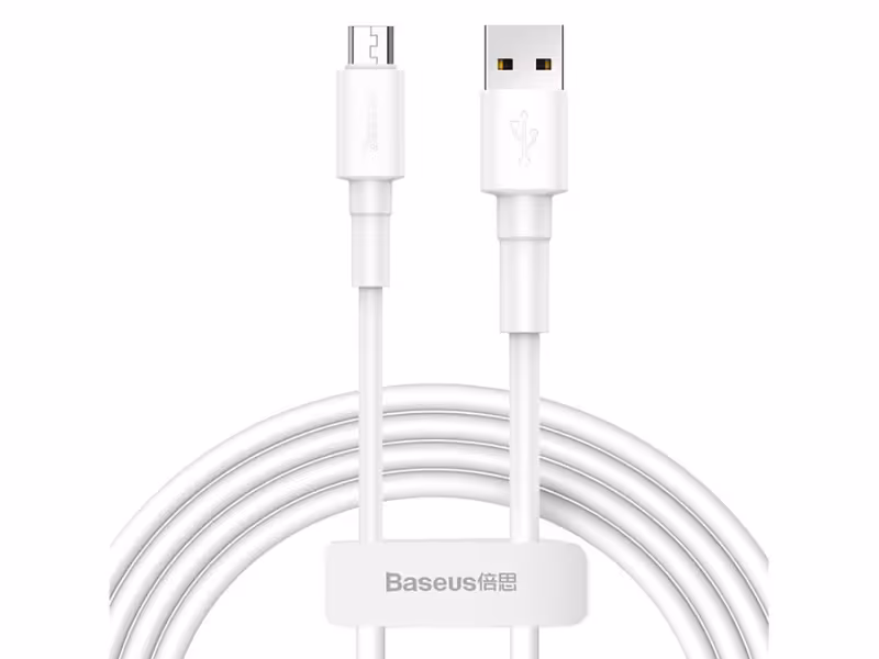 کابل شارژ سریع میکرو یو اس بی بیسوس Baseus Mini White Micro USB Cable 1M/2.4A