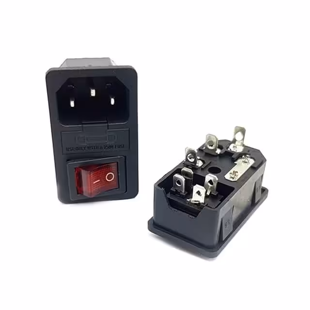 کانکتور AC نری سوکتی به همراه جافیوز و کلید چراغدار | amazonchi