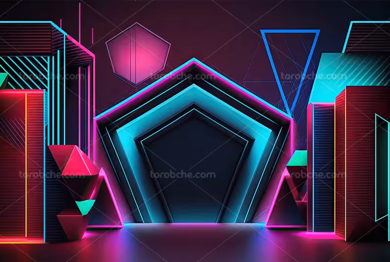 بکگراند نئونی هندسی | گرافیک با طعم تربچه