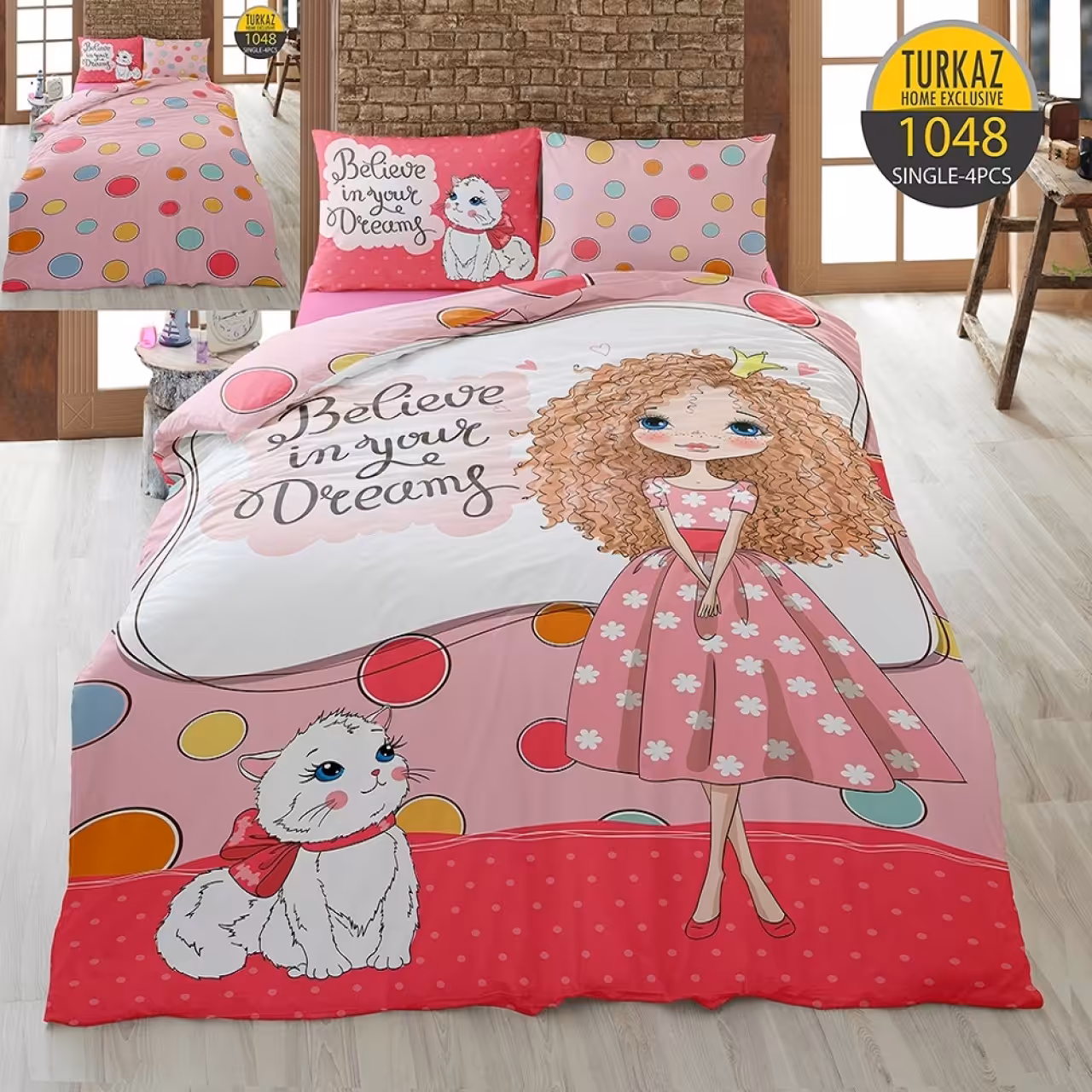 ست روتختی ترک آز کد 1048 تکنفره 4 تکه