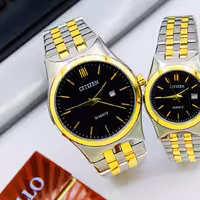 ساعت مچی ست زنانه و مردانه سیتی زن-بندفلزی تک موتور مدل2124