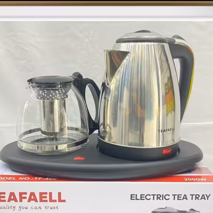 چای ساز تفال مدل TF-400 دارای کتری استیل 2 لیتری و قوری 1 لیتری 