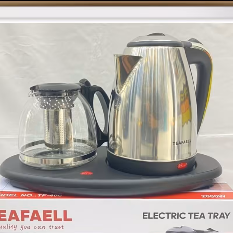 چای ساز تفال مدل TF-400 دارای کتری استیل 2 لیتری و قوری 1 لیتری 