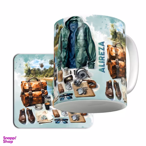 ماگ لاژید مدل اسم علیرضا کد GRST به همراه زیرلیوانی