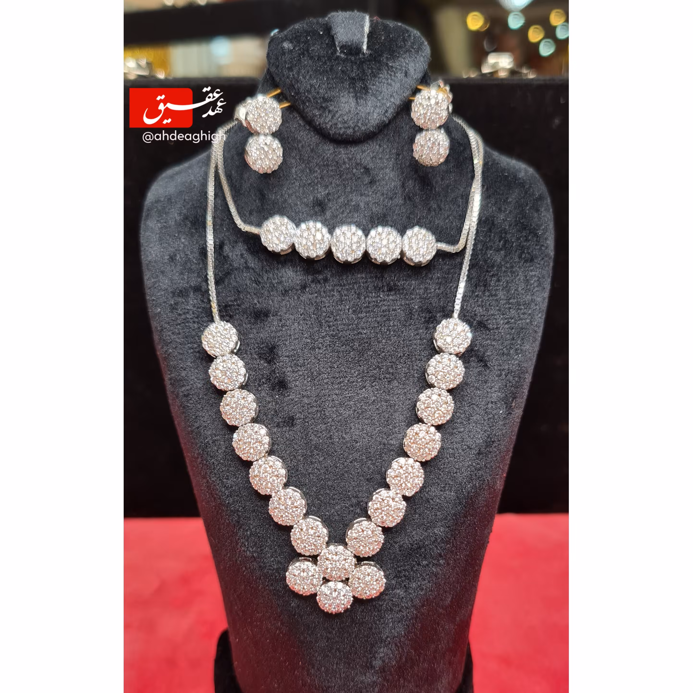 سرویس نقره آبکاری رادیوم  طرح طلا مدل فلاور 