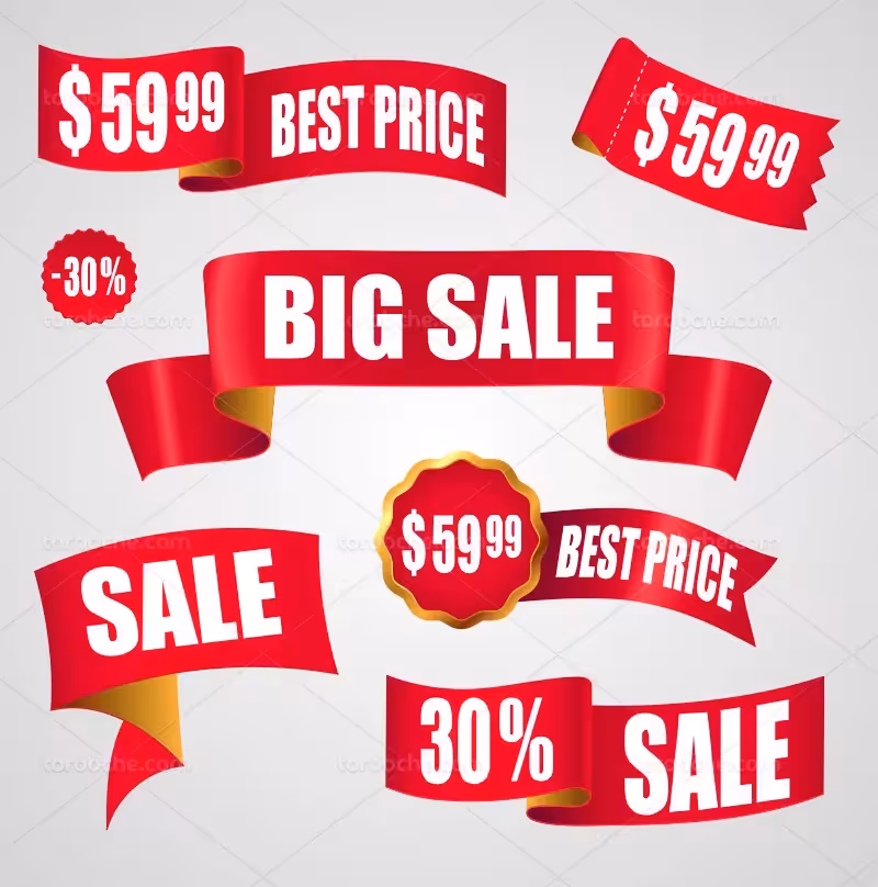 وکتور بنر فروش قرمز | گرافیک با طعم تربچه