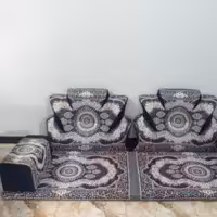 ست 5 تکه پشتی خلیجی مبل نما پارچه شانل مبلی 