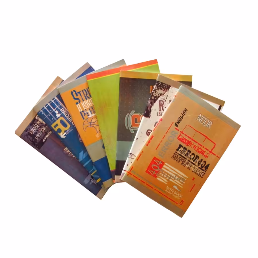 دفتر سه خط زبان منگنه ای 60 برگ نور