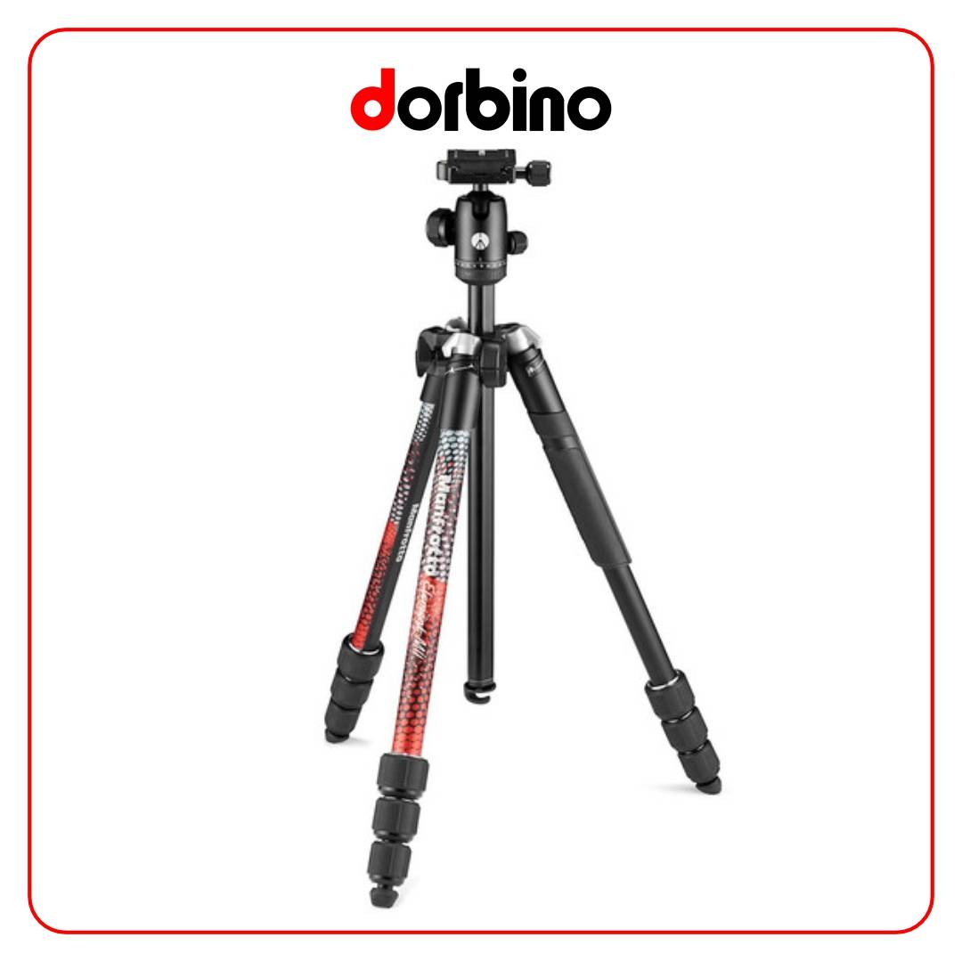 سه پایه عکاسی مانفرتو Manfrotto Element MII Aluminum Tripod with Ball Head (Red) - فروشگاه دوربین دوربینو