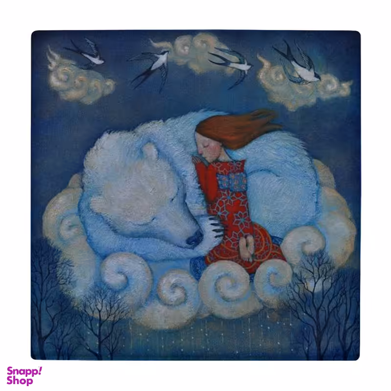 زیر لیوانی طرح دختر و خرس قطبی کد 3275671_654