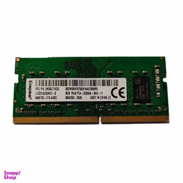 رم لپ تاپ DDR4 تک کاناله 3200 مگاهرتز CL11 کینگستون مدل PC4 ظرفیت 8 گیگابایت
