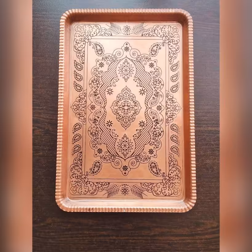 سینی  مستطیلی تمام مس در چهارسایز(سایز یک)