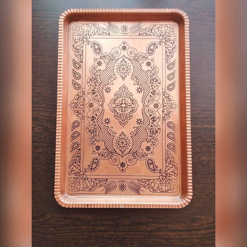 سینی مستطیلی تمام مس در چهارسایز(سایز یک)