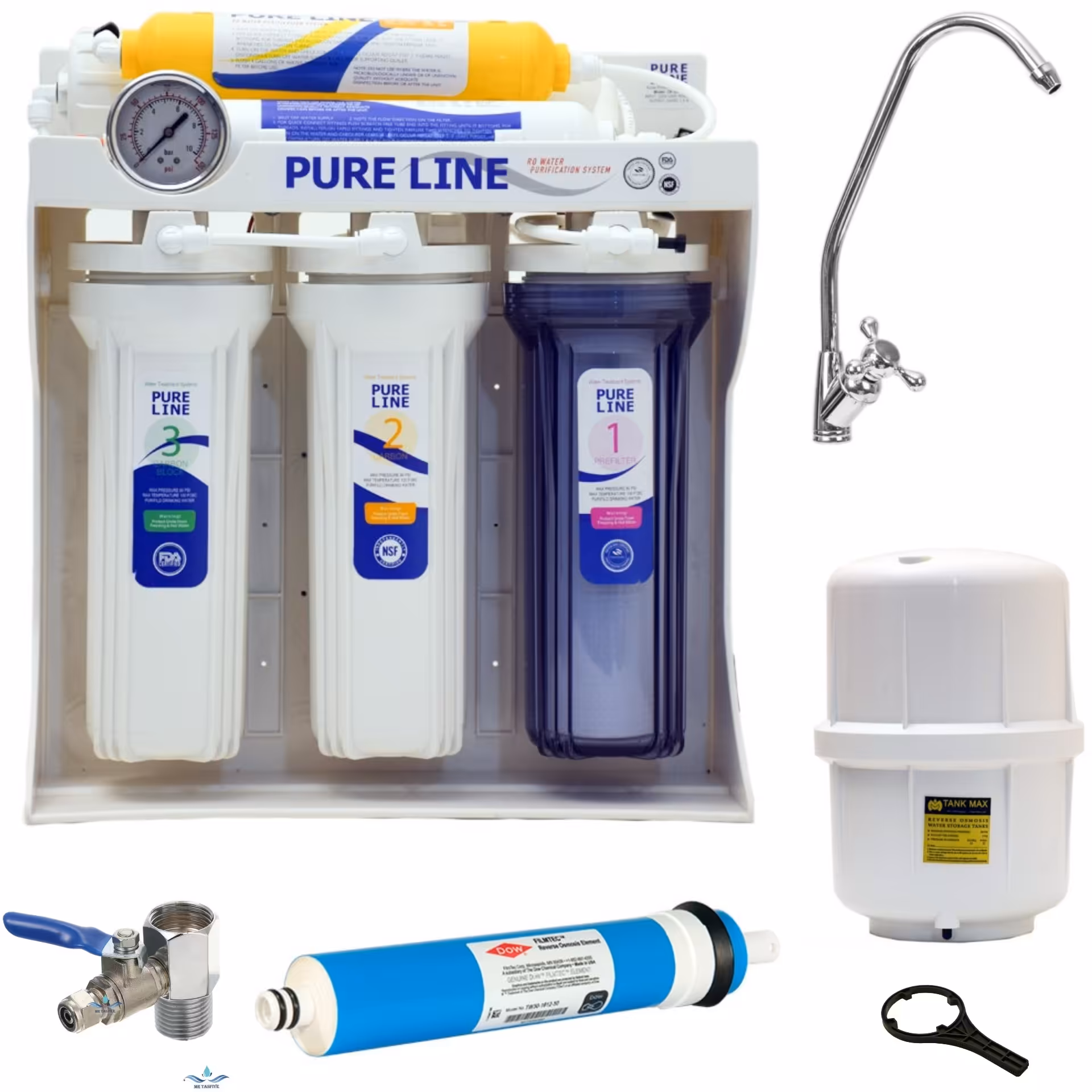 دستگاه تصفیه آب 6 مرحله خانگی فول با کیفیت همراه با لوازم و متعلقات و شیرو مخزن