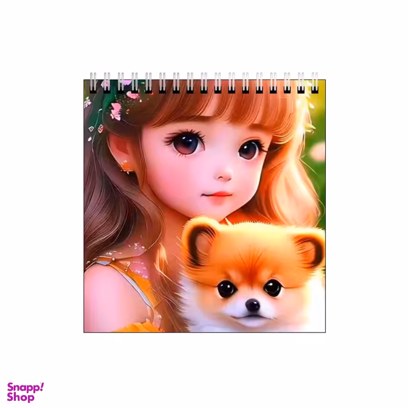 دفتر طراحی بامبیلیپ طرح دختر و تاج گل و هاپو کد 0885419