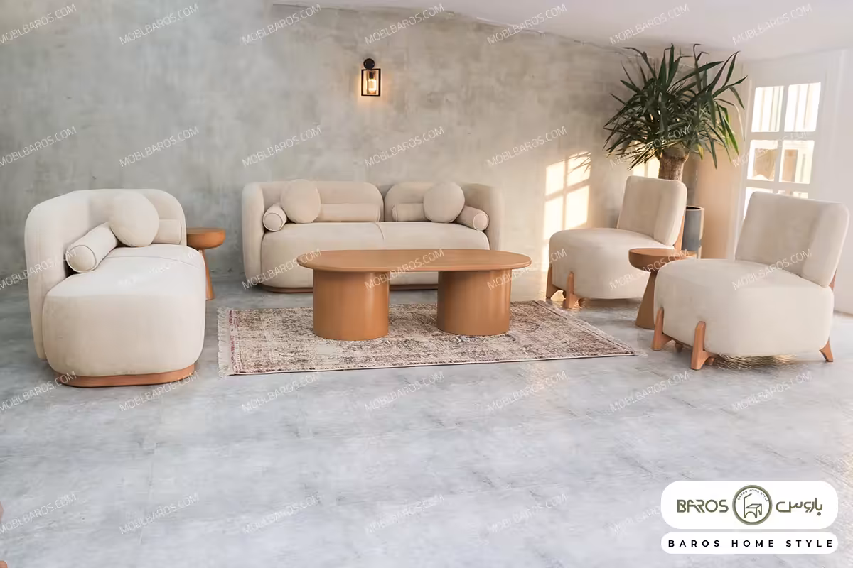 مبل راحتی نرم و جذاب 8 نفره بلوط کد 2