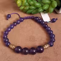 دستبند زیبای سنگ آمیتیست بنفش