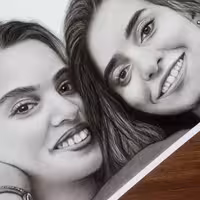 سفارش طراحی چهره سیاهقلم سایز  30 در 40 دو چهره 