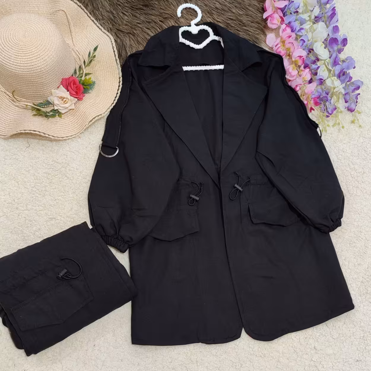 مانتو کمرگت داکرون مشکی ویژه محرم