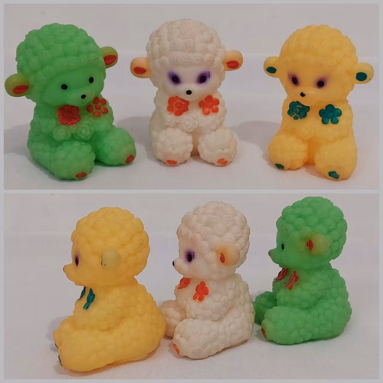 عروسک حمام مدل جغجغه سوت سوتکی بره های رنگی بسته 3 عددی اسباب بازی کودک و نوزاد