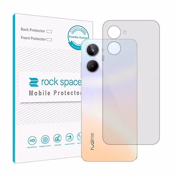 گلس محافظ پشت گوشی ریلمی 10 مدل نانو هیدروژل شفاف برند راک اسپیس کد S