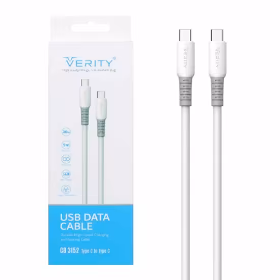 کابل تبدیل USB-C به USB-C وریتی مدل CB 3152 طول 1 متر