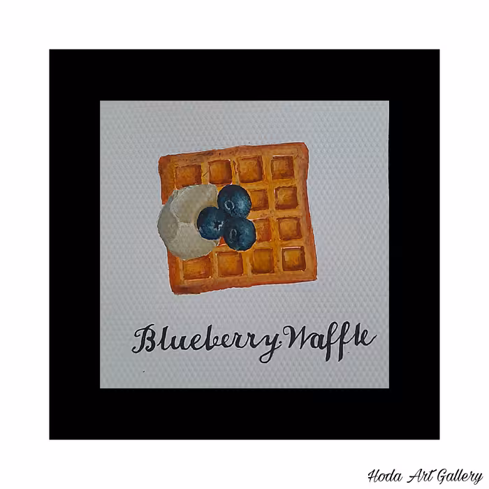 نقاشی آ برنگ وافل "کالکشن کافه "همراه با قاب شیشه دار 