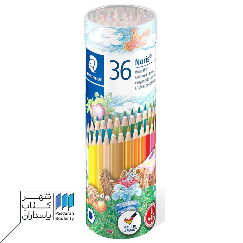 مداد رنگی استدلر 36 رنگ noris فلزی استوانه ای