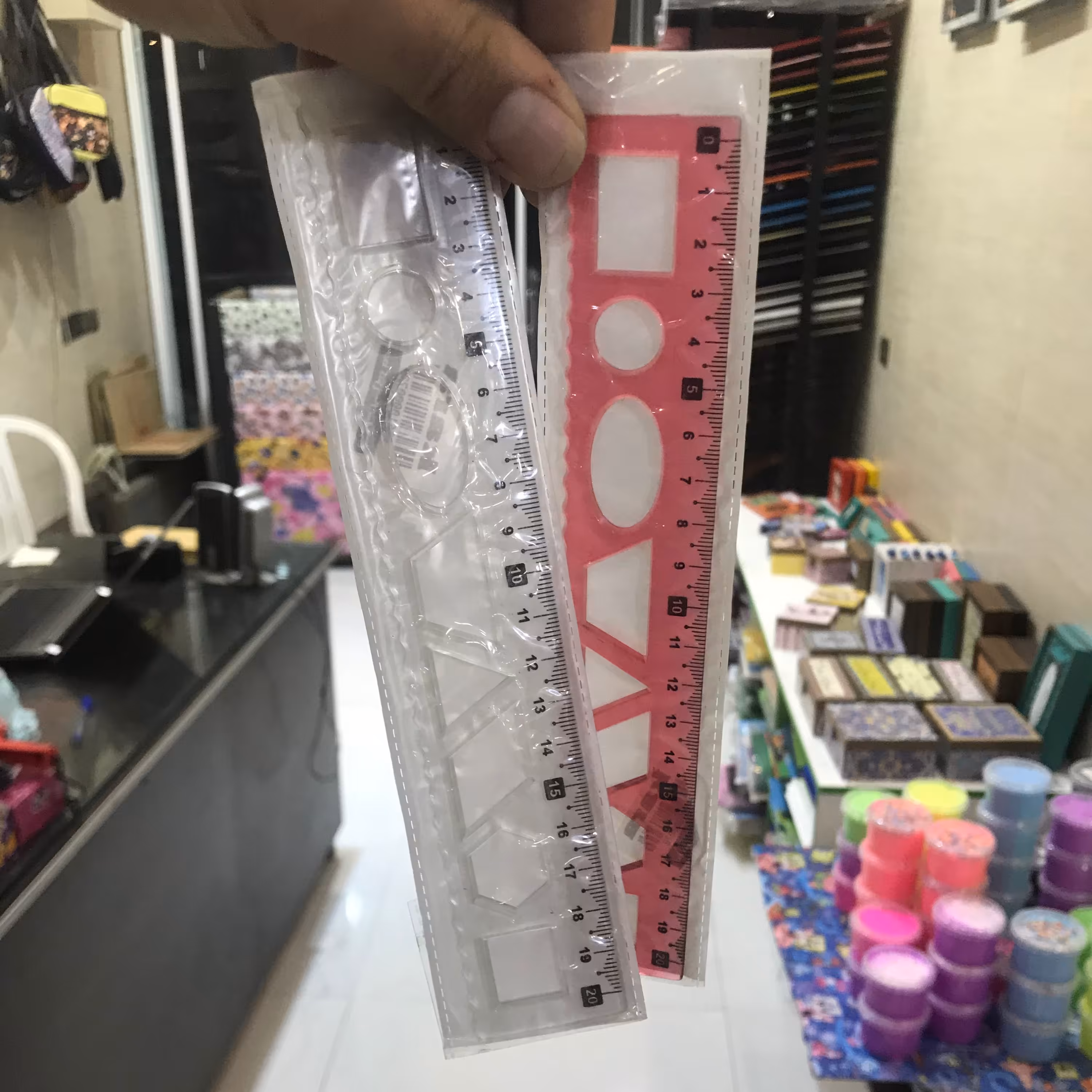 خط کش شابلون دار20 سانتی ژله ایی