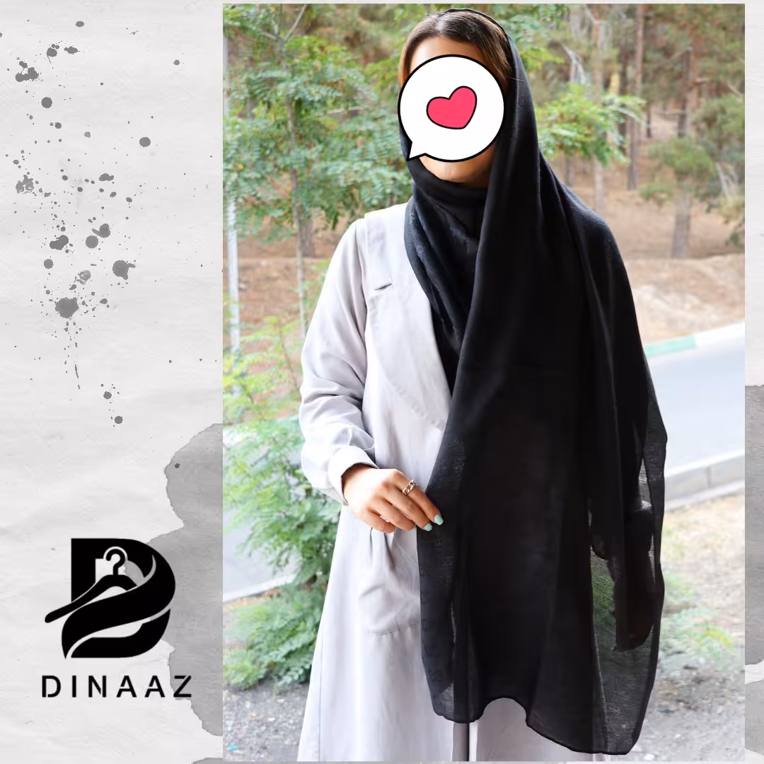شال مشکی طرحدار جنس نخی اعلا قواره دومتری جنس راحت و سبک و ارسال رایگان 
