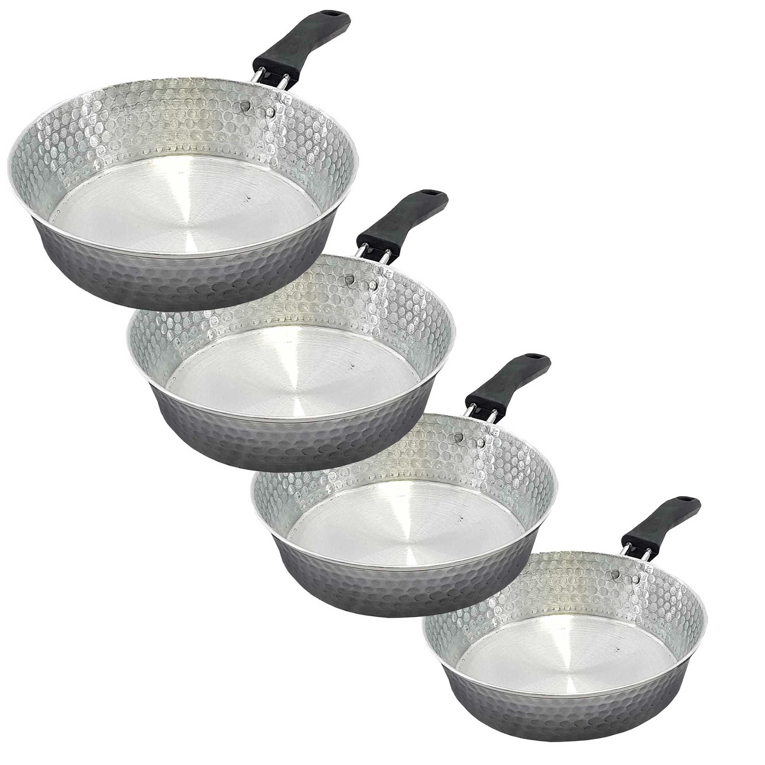 سرویس 4 پارچه تابه روحی چکشی سایز 18و22و24و26 تک دسته پلاستیکی