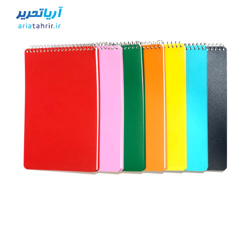 دفتر یادداشت سیمی خبرنگاری جلد طلقی سایز 22 × 14 (سایز یک ششم)
