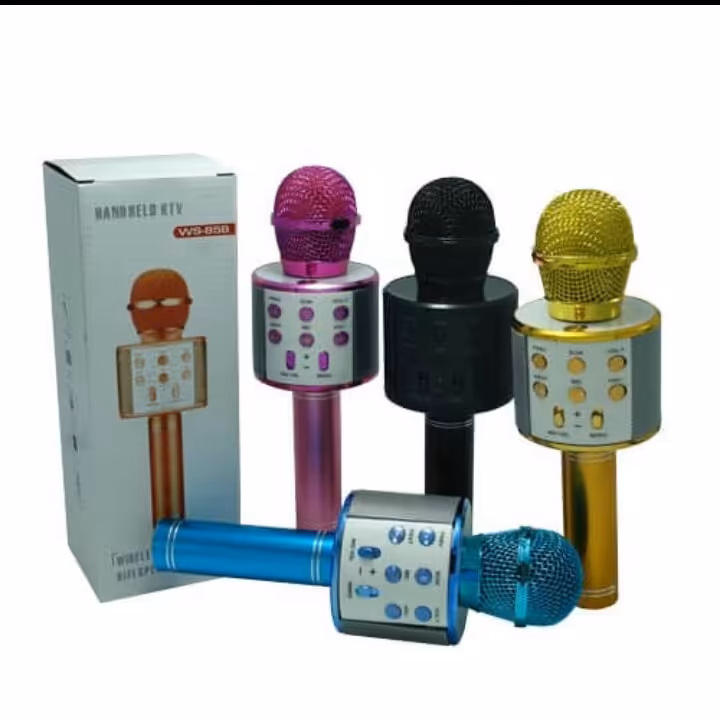 میکروفون اسپیکر بلوتوثی دکمه رنگی ws 858 باتری بزرگ تقویت شده درجه یک (ارسال رایگان)