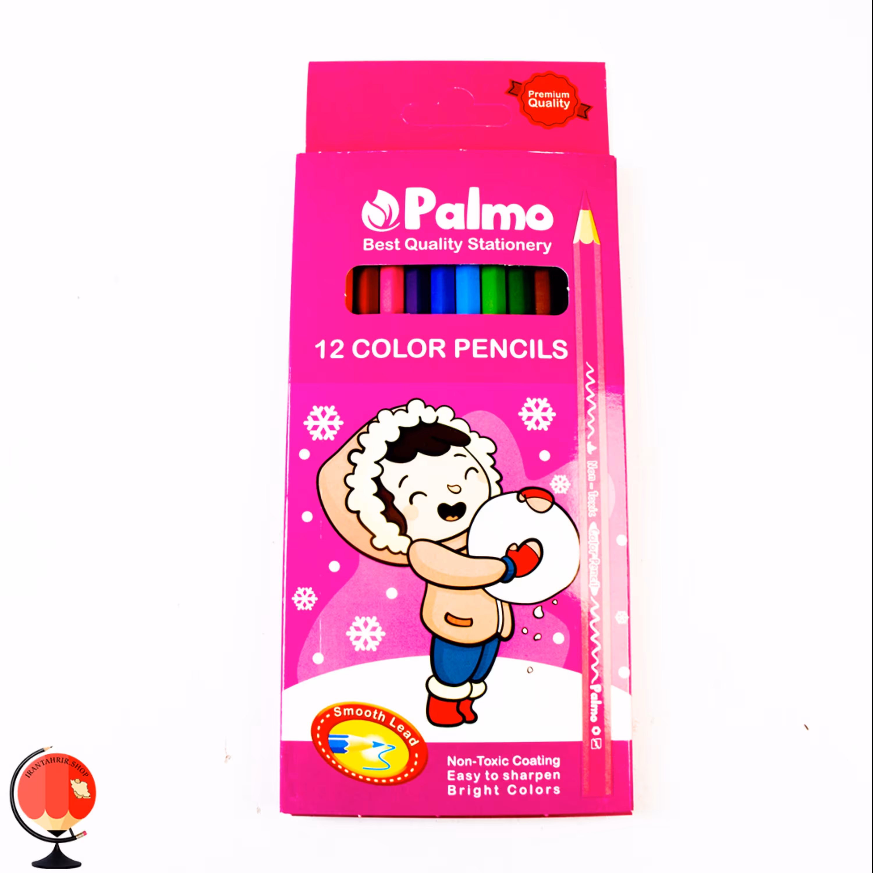 مداد رنگی پالمو 12 رنگ طرح دختر جعبه مقوایی کد 1364