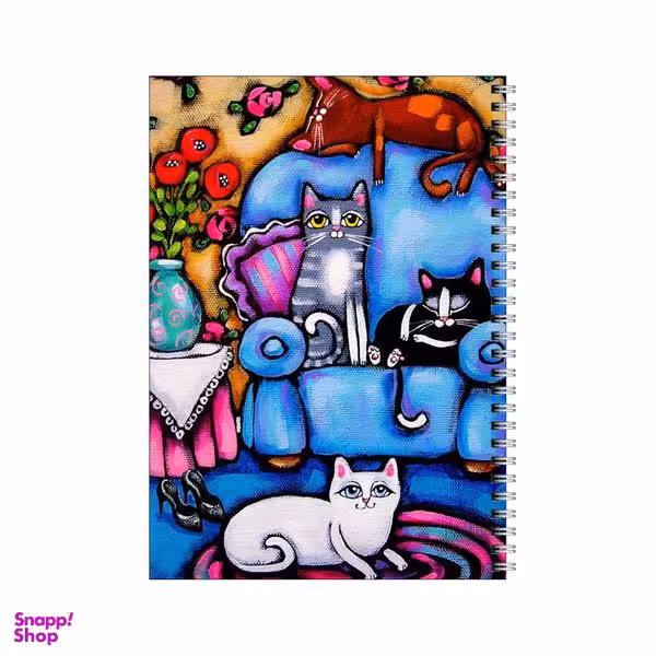 دفتر مشق 80 برگ بامبیلیپ طرح اتاق نشیمن گربه ها کد 2327489