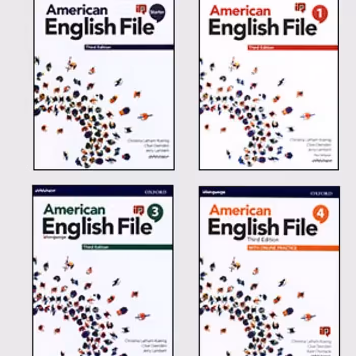 مجموعه کامل کتابهای امریکن انگلیش فایل american english file starter to 5با کتابهای تمرین و سی دی 
