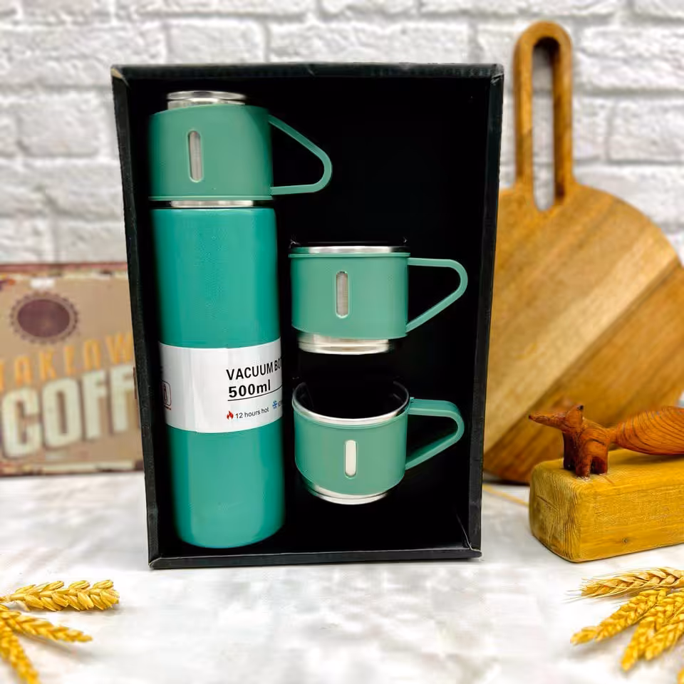 فلاسک 3 فنجان برند Diwangxin حجم 500 سی سی رنگ سبز