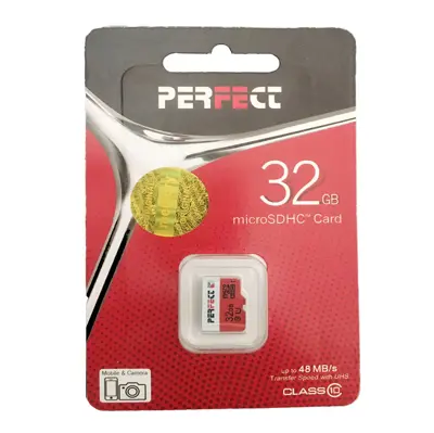 	 کارت حافظه microSDHC پرفکت  کلاس 10  سرعت 48MBps ظرفیت 32 گیگابایت