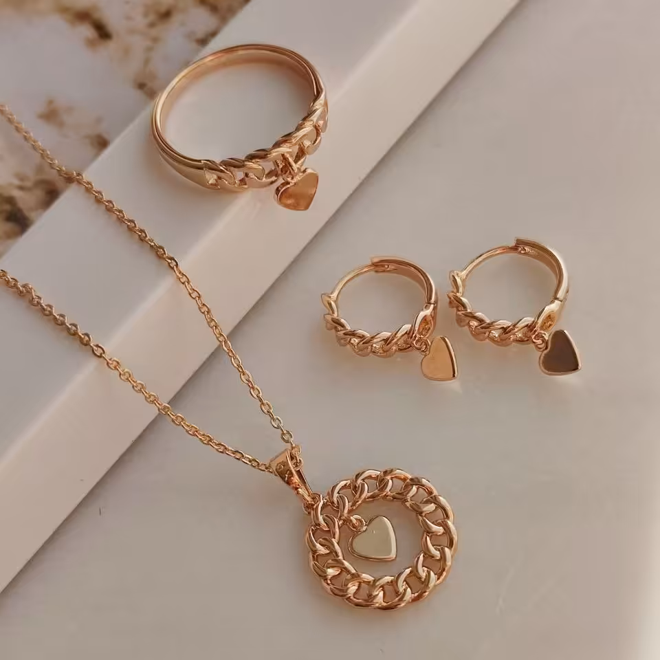 نیمست ژوپینگ گوشواره و گردنبند  رنگ ثابت طلای ارزان ضد حساسیت کد 26جدید توضیحات توجه بشه