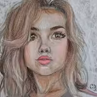 طراحی چهره رنگی دختر