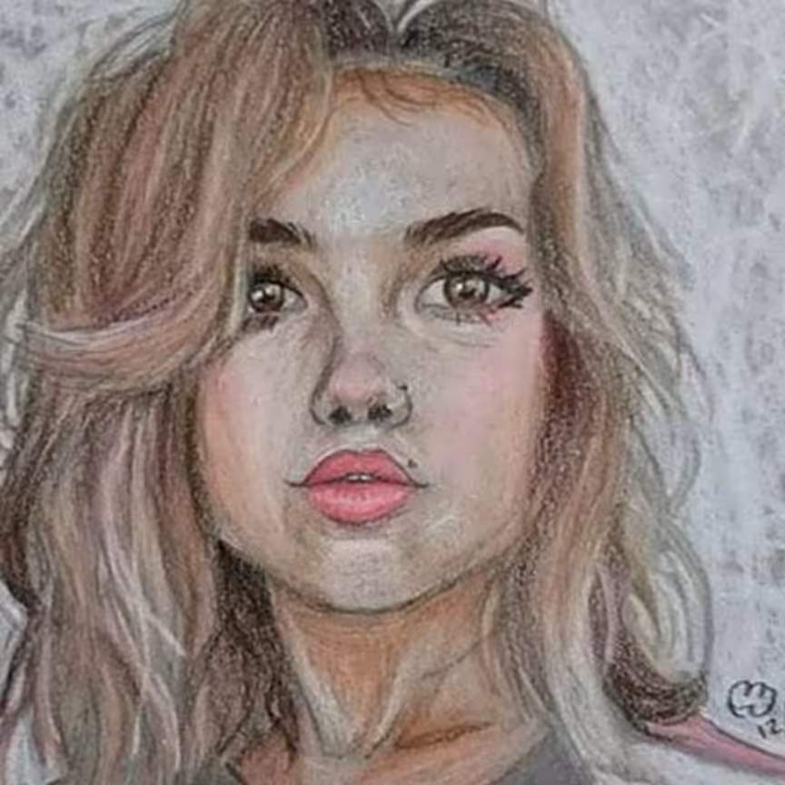 طراحی چهره رنگی دختر