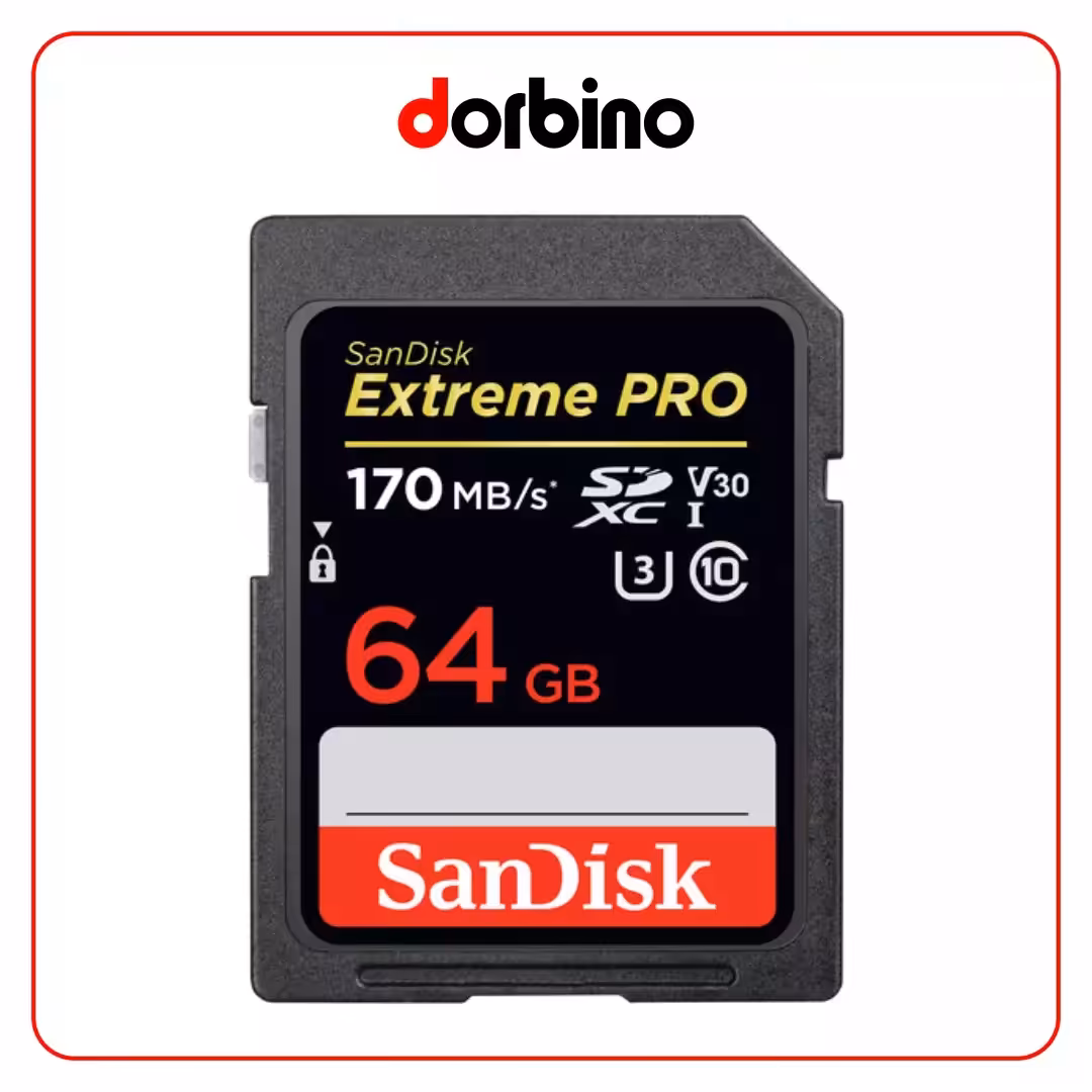 کارت حافظه SanDisk 64GB Extreme PRO UHS-I SDXC Memory Card - فروشگاه دوربین دوربینو