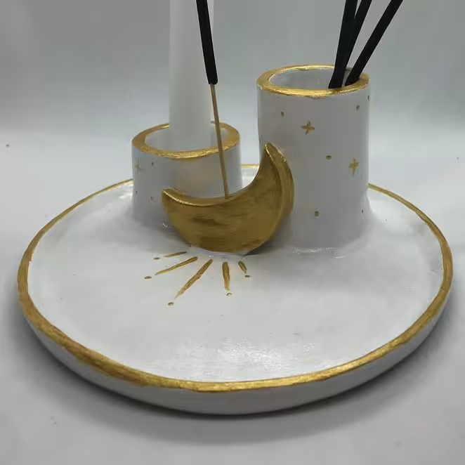 جای عود و شمع سرامیکی دکوراتیو