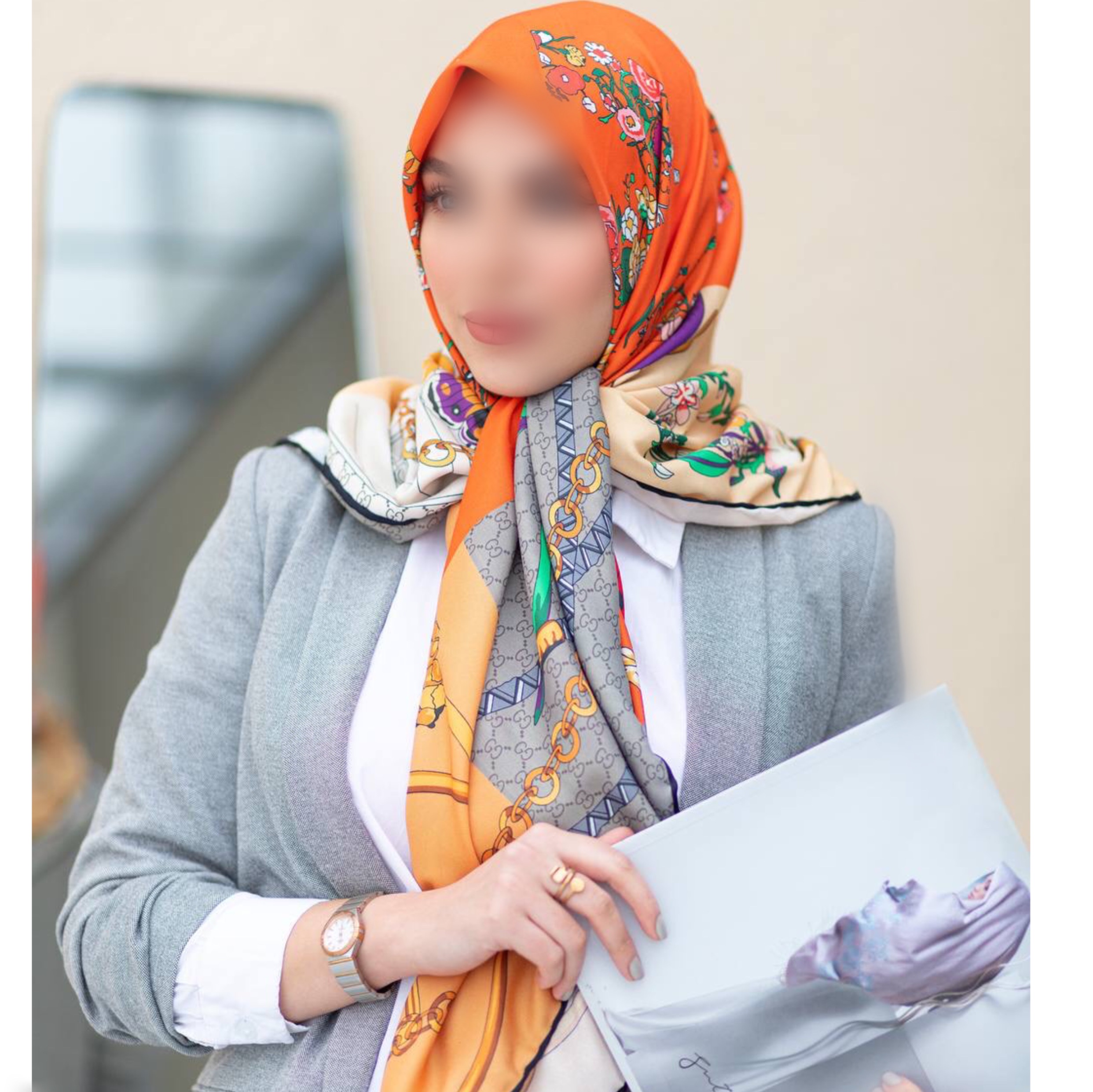 ابریشم توییل دور دست دوز قواره بزرگ گلدار فانتزی کد 1